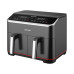 Sharp Air Fryer, Oil-Free, Double Cooking, 1800W, 8L, Electronic Touchscreen, Glass, Stainless Steel, KF-DF80RT-EK2