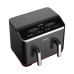 Sharp Air Fryer, Oil-Free, Double Cooking, 1800W, 8L, Electronic Touchscreen, Glass, Stainless Steel, KF-DF80RT-EK2